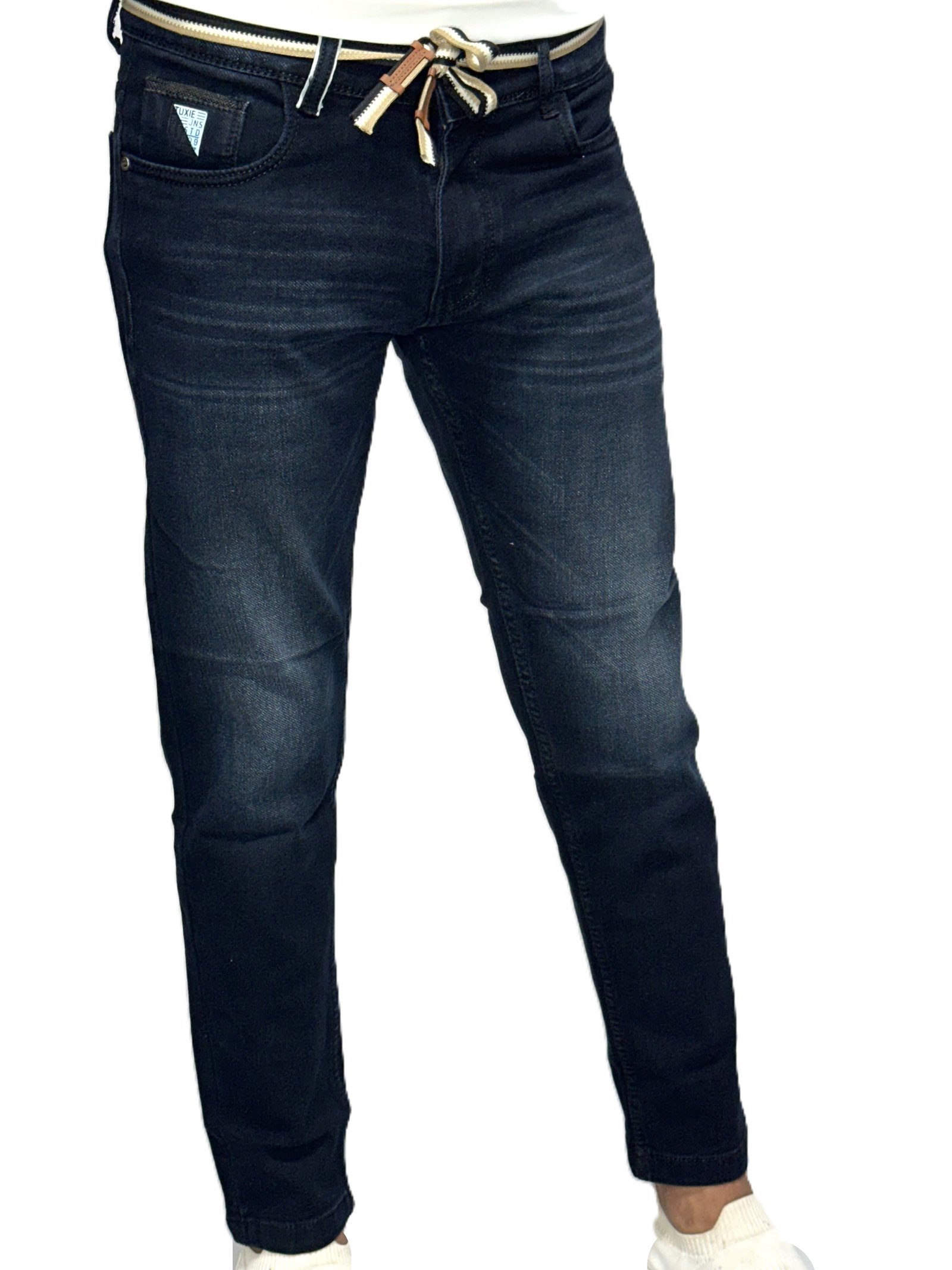 Dark Blue Slim Fit Denim Jeans – Ankle Length
